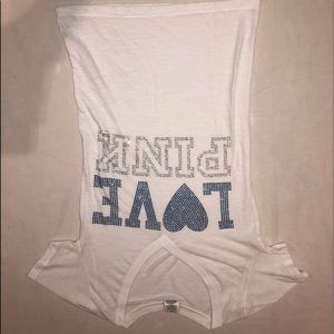 White, blue and silver shirt sleeve low cut shirt!